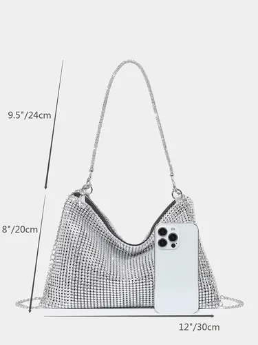 Vista 6 de Verdusa Bolso de noche con diamantes de imitación brillantes para mujer