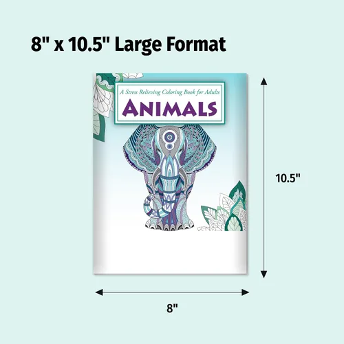 Vista 4 de ZOCO Paquetes de libros para colorear de animales, paquete de 10 a granel con lápices, regalos de atención plena para adultos, personas mayores