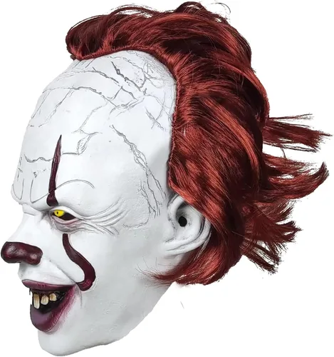 Vista 2 de IT Mask Scary Clown Mask. Halloween Costume Accessories. Adult Cosplay Mask Latex Props. Creepy Party Masks.