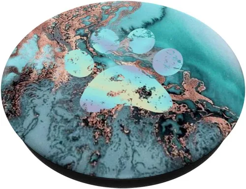 Vista 2 de Accesorio para teléfono con diseño de huella de perro arcoíris y popsockets para teléfonos y tabletas