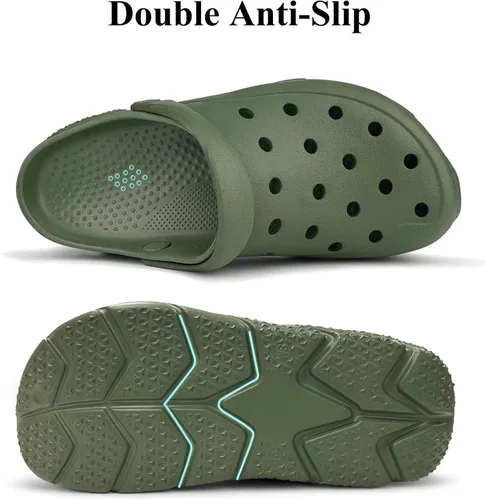 Vista 4 de Zuecos de jardín para hombres y mujeres con soporte de arco, sandalias deslizantes clásicas unisex para adultos para exteriores, playa, piscina