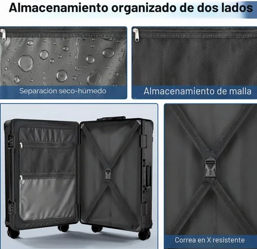Vista 7 de Krute Equipaje de aluminio, Negro, Negocios