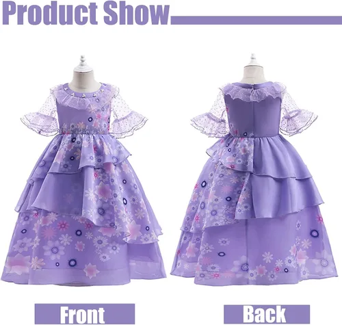 Vista 4 de ToBunm Isabela Costume for Girls Dress Outfit Cosplay Princess Tutu Dress Up for Halloween