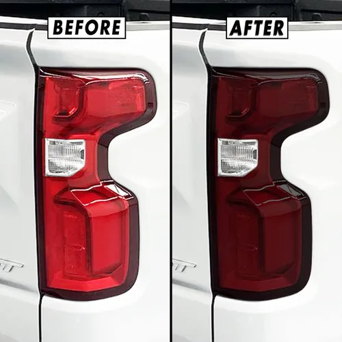 Vista 6 de SlickMod Tinte de humo de vinilo precortado para luz trasera Chevy Silverado 2019-2022 (1. luz trasera, 20% humo oscuro)