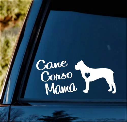 Vista 3 de BG 696 - Adhesivo decorativo para ventana de coche, diseño de cane Corso Mama