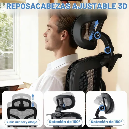Vista 2 de MOJAY Ergonomic Office Chair with Footrest and Lumbar Support
