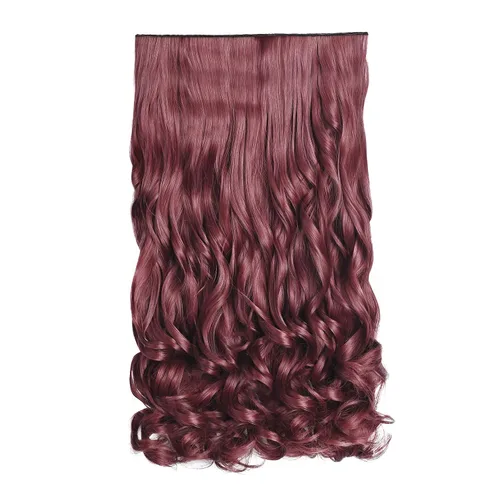 Vista 32 de REECHO Extensiones de cabello rubio, extensiones de una pieza con clip de 20" para mujer, extensiones de cabello sintético suave y natural con ondas