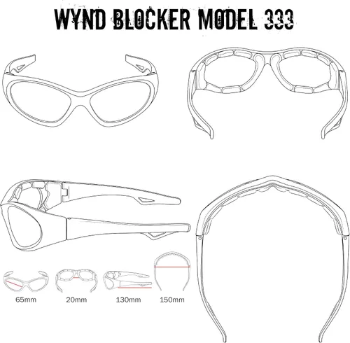 Vista 3 de WYND - Gafas de sol resistentes al viento para motocicleta deportes conducción ciclismo
