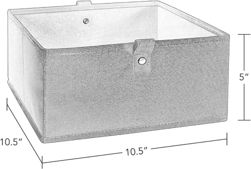 Vista 7 de RiverRidge Contenedores de almacenamiento plegables, paquete de 2 cubos negros de 5 pulgadas de alto Fabric Bins, Set of 2 Storage Cubes, Pull-tab