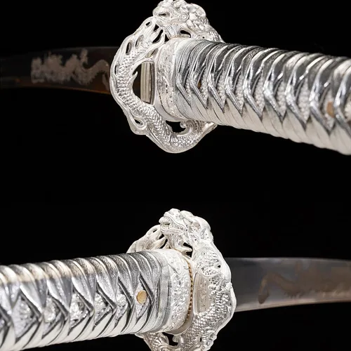 Vista 2 de 1045/1060 de acero de alto carbono forjado a mano tradicional, espada katana templada térmicamente, espadas samurai japonesas, espadas de espada