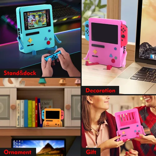 Vista 6 de GRAPMKTG Charging Stand with Cooling Fan for Nintendo Switch Accessories Portable Dock Compatible for Nintendo Switch OLED Cute Case BMO Decor Gift