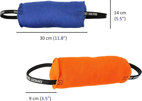 Vista 2 de Juguete de remolcador para perro fuerte, entrenamiento de mordida, IGP, diversión, lino francés, color azul caramelo Berta Dingo Gear S00097