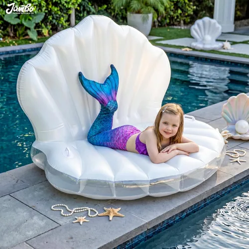 Vista 5 de JAMBO Tanning Pool Lounger Float, Inflatable Sun Tanning Pool Float estilo 2