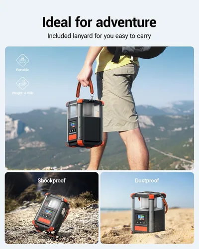 Vista 6 de BLAVOR Estación de energía portátil, generador para exteriores de 236.8 Wh/64,000 mAh, generador pequeño de carga rápida bidireccional USB C de 100