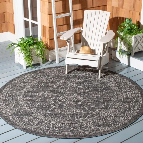 Vista 96 de SAFAVIEH Alfombra lavable al aire libre, colección Courtyard - 2'3" x 5', azul aguamarina y gris, no desprende pelusa y fácil limpieza, ideal