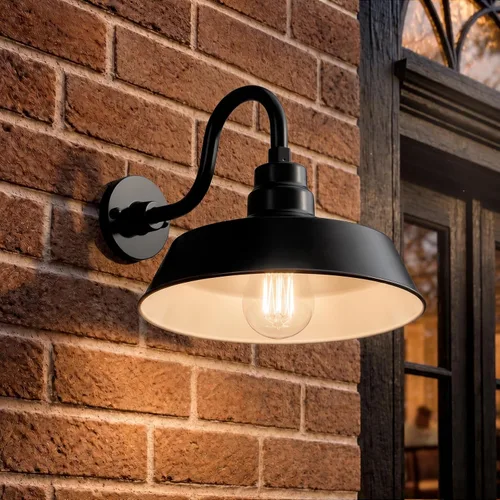 Vista 2 de 14 pulgadas. RLM Warehouse - Pantalla con brazo de cuello de cisne y bombilla Led A19 5000K de 9W