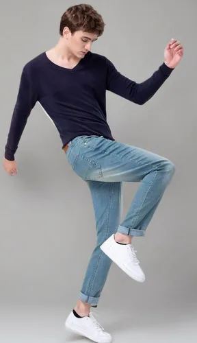 Vista 6 de Plaid&Plain Jeans ajustados para hombre