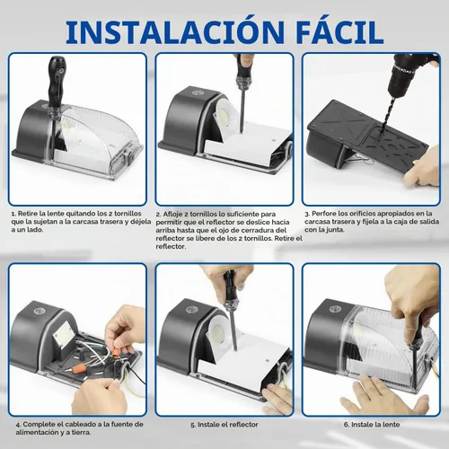 Vista 7 de Cinoton - Paquete de luces LED de pared, 26 W, 3000 lm, 5000 K (resistente al agua IP65), 100 – 277 Vac, 150 – 250 W MH/HPS, repuesto para Bronce