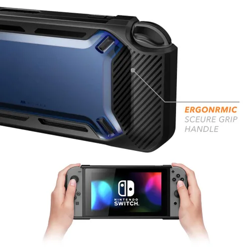 Vista 4 de Mumba estuche para Nintendo Switch Resistente Delgado engomado para Nintendo Switch 2017 Azul