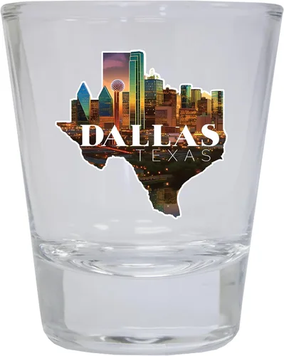 Vista 7 de Dallas Texas Design C Souvenir - Vaso de chupito redondo de 1.5 onzas, color azul