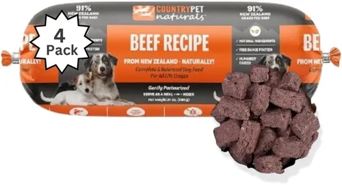 Vista 10 de Receta de carne de res y cordero: rollos de comida congelada prémium para perros de Nueva Zelanda, criados en pastos, de corral, pasteurizados