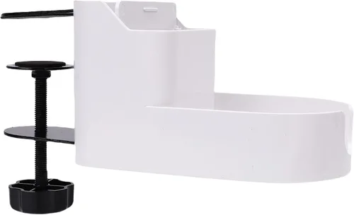 Vista 3 de Pissente Desk Cup Holder, Adjustable Clamp/Holder On Desk Organizer with Phone Stand and Cup Holder for Home Office 1.5-3.5cm Thickness