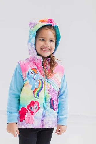 Vista 2 de My Little Pony Rainbow Dash - Chaqueta con cremallera para niñas de niños pequeños a niños pequeños