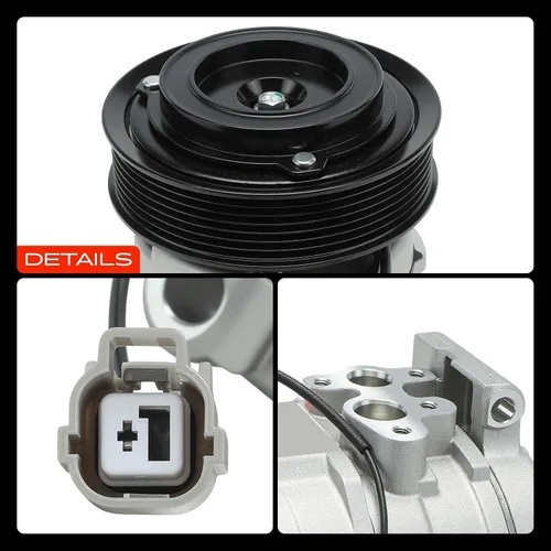 Vista 9 de A-Premium Compresor de aire acondicionado con embrague compatible con Honda Element 2.4L 2003-2011