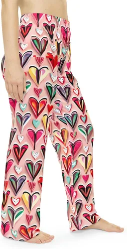 Vista 3 de Pantalones de pijama de corazones rosas