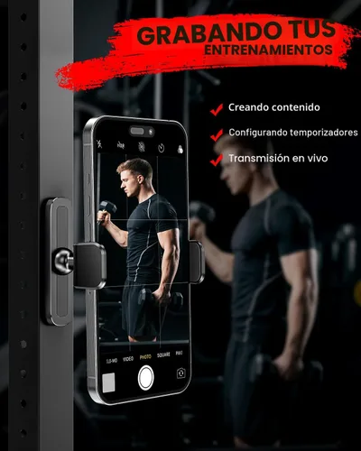 Vista 3 de APPS2Car [Paquete de 2] Soporte magnético para teléfono de gimnasio, ajustable en 360°, compatible con teléfonos inteligentes de 4.7 a 6.5 pulgadas