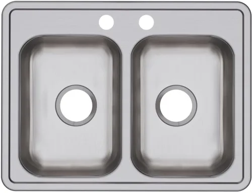 Vista 27 de Dayton D233221 Equal - Fregadero de acero inoxidable con doble tazón, 33 x 22 x 6.5 pulgadas