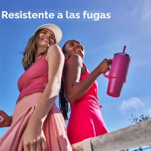 Vista 5 de Hydro Flask Vaso de Viaje con Asa, Tapa y Pajita - Acero Inoxidable Aislado en 24 Oz Aloe