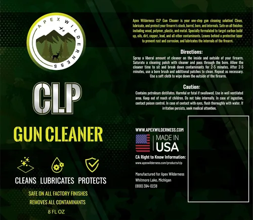 Vista 6 de CLP Limpiador de pistola de 8 onzas, limpiador de orificios, lubricante, aceite protector para pistola, todo en uno, solvente de pistola, lubricante