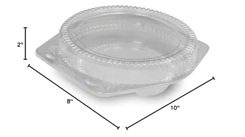 Vista 2 de OPS Contenedor de plástico transparente para alimentos, 10.4 pulgadas superior exterior x 10 pulgadas superior interior x 9.5 pulgadas inferior