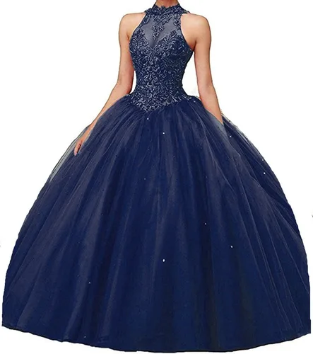 Vista 29 de QXMYOO Vestido de Gala de Quinceañera Sweet 16 Fiesta de Graduación Vestido de Princesa para Adolescentes Negro (Style1-Black)