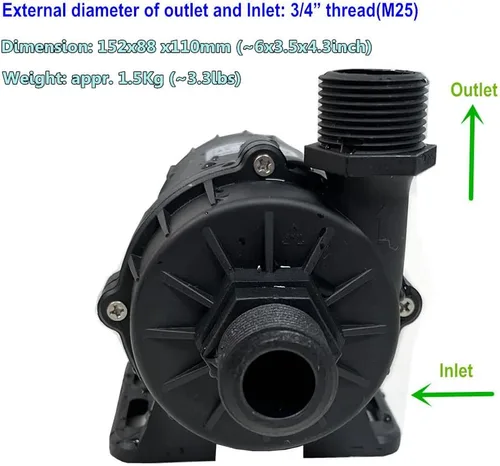 Vista 6 de SHYSKY Bomba de agua DC sin escobillas micro de 12 V 80 W de bajo ruido resistente DC60G-12100S-1 32 pies 845GPH, protección de funcionamiento seco