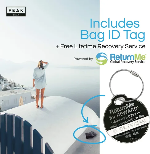 Vista 4 de Peak Gear - Bolso bandolera para hombre, duradero, seguro para viajes, incluye identificación de por vida