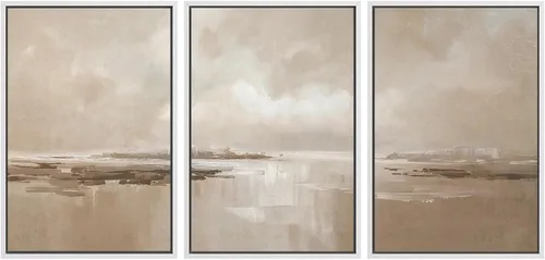 Vista 39 de SIGNWIN Lienzo enmarcado para pared, juego de arte con olas del océano, playa, orilla, paisaje marino, naturaleza, vida silvestre, ilustraciones