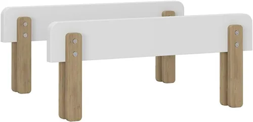 Vista 3 de Dadada Muse - Cama infantil con 2 rieles de seguridad extraíbles y marco de madera, color blanco Low Profile Montessori Bed for Kids, Solid Wood