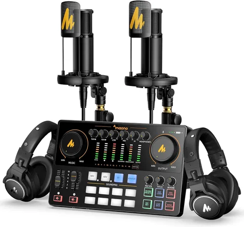 Vista 11 de MAONO E2 Gen2 Equipo de podcast Bundle Mezclador de interfaz de audio