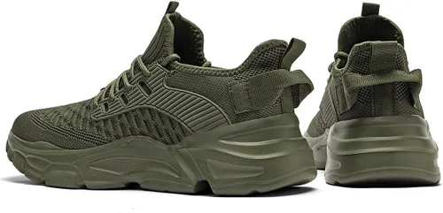 Vista 5 de Zapatos deportivos para caminar para hombre, ligeros, transpirables, informales, suela suave, cómodos, para el trabajo, gimnasio, entrenamiento