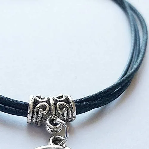 Vista 3 de cold master DIY lab Dream Cloud Elephant Grey Animal Bracelet Leather Rope Wristband Black Jewelry