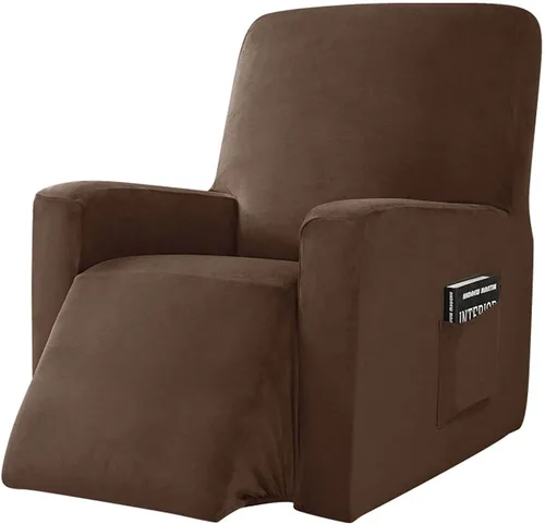 Vista 12 de IMYOGI Fundas para sofá de alta elasticidad, funda de terciopelo de felpa para silla reclinable, funda de sofá de alta elasticidad, funda de Azul