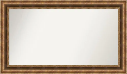 Vista 482 de Amanti Art Espejo de pared personalizado no biselado (25 x 25 pulgadas), marco de bronce acentuado, varios tamaños personalizados, espejo de baño