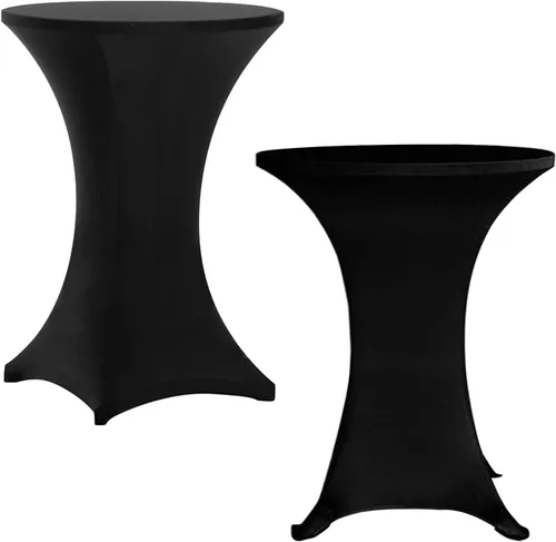 Vista 10 de 1 paquete de fundas para mesa de cóctel, mantel de elastano ajustado de 30"x42", mantel redondo elástico para mesas altas, fundas de mesa elásticas