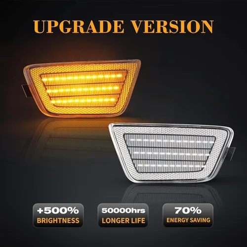 Vista 3 de POPMOTORZ Luces LED de posición laterales para parachoques delantero, lámparas de señal de giro ámbar compatibles con Chevy Cruze 2011-2015