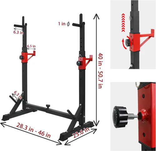 Vista 2 de Multi-Function Squat Press Barbell Rack Stand, Height Adjustable Barbell