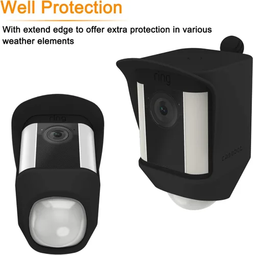 Vista 3 de Fintie Funda de silicona para cámara Ring Spotlight, silicona suave resistente a la intemperie, cubierta protectora para cámara de seguridad HD