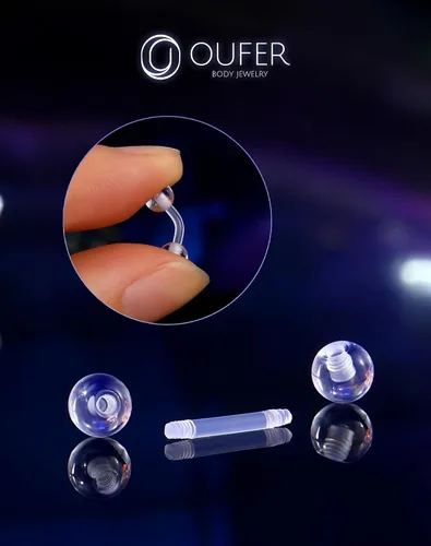 Vista 8 de OUFER 3 piezas de retenedores de piercing transparentes para cirugía, retenedor de joyería de piercing helix bioflex, joyería de piercing