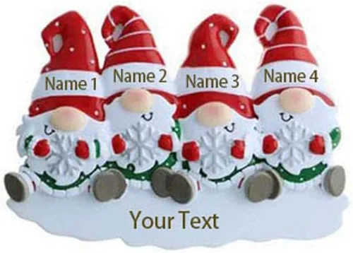 Vista 23 de JewelOra Adornos de Navidad, personalizados de 2 a 6 miembros de la familia, adorno personalizado para árbol de Navidad, decoraciones de vacaciones